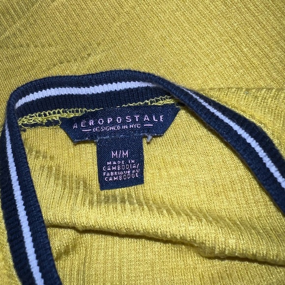 Yellow Ribbed Crop Tank - Picture 2 of 3